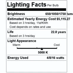 TCP LED Light Bulb (04675) 7 TCP LED Light Bulb (04675) -Home Lighting Store 04675 Lighting Facts Labelmd