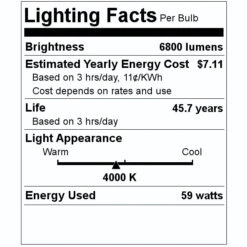 NaturaLED Canopy LED Light Fixture (07472) -Home Lighting Store 07472 Lighting Facts Labelmd