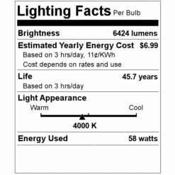 NaturaLED LED Vapor Tight Light Fixture (07584) -Home Lighting Store 07584 Lighting Facts Labelmd