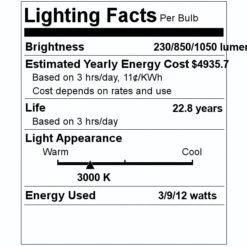 Satco LED Light Bulb (08571) -Home Lighting Store 08571 Lighting Facts Labelmd