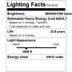 Satco LED Light Bulb (09317) 7 Satco LED Light Bulb (09317) -Home Lighting Store 09317 Lighting Facts Labelmd