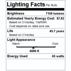 Eiko LED Vapor Tight Light Fixture (09715) -Home Lighting Store 09715 Lighting Facts Labelmd
