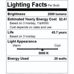 Eiko LED Vapor Tight Utility (10652) -Home Lighting Store 10652 Lighting Facts Labelmd
