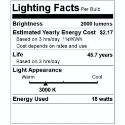 Eiko LED Light Bulb (10915) -Home Lighting Store 10915 Lighting Facts Labelmd