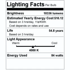 Hubbell LED Light Fixture (Will Call Only) (12518) -Home Lighting Store 12518 Lighting Facts Labelmd