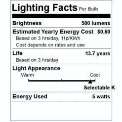 TCP LED Light Bulb (14125) 7 TCP LED Light Bulb (14125) -Home Lighting Store 14125 Lighting Facts Labelmd