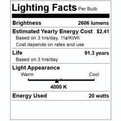 Nicor LED Vapor Tight Fixture (14877) -Home Lighting Store 14877 Lighting Facts Labelmd
