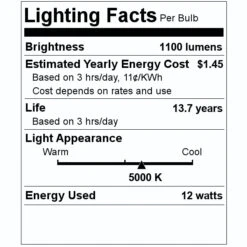 Feit Electric LED Light Bulb (2 Pack) (15739) 7 Feit Electric LED Light Bulb (2 Pack) (15739) -Home Lighting Store 15739 Lighting Facts Labelmd