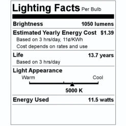 Feit Electric LED Light Bulb (17895) 7 Feit Electric LED Light Bulb (17895) -Home Lighting Store 17895 Lighting Facts Labelmd