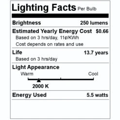 Feit Electric LED Light Bulb (18130) 7 Feit Electric LED Light Bulb (18130) -Home Lighting Store 18130 Lighting Facts Labelmd