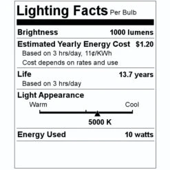 Feit Electric LED Light Bulb (2 Pack) (18508) -Home Lighting Store 18508 Lighting Facts Labelmd