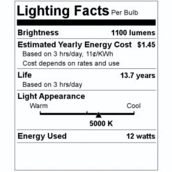 Feit Electric LED Light Bulb (4 Pack) (18575) -Home Lighting Store 18575 Lighting Facts Labelmd