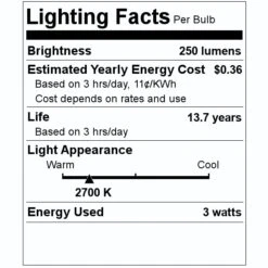 TCP LED Light Bulb (20783) -Home Lighting Store 20783 Lighting Facts Labelmd