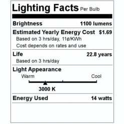 TCP LED Light Bulb (26475) 7 TCP LED Light Bulb (26475) -Home Lighting Store 26475 Lighting Facts Labelmd