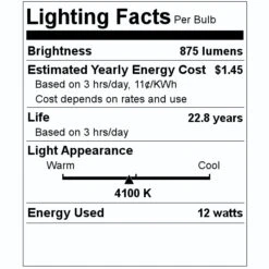 TCP LED Reflector Flood Retrofit (26743) -Home Lighting Store 26743 Lighting Facts Labelmd