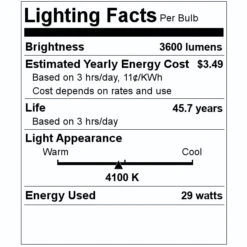 TCP LED Flat Panel (27473) -Home Lighting Store 27473 Lighting Facts Labelmd