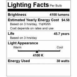 TCP LED Flat Panel (27490) -Home Lighting Store 27490 Lighting Facts Labelmd