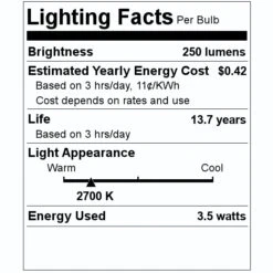 GE LED Light Bulb (2 Pack) (28297) -Home Lighting Store 28297 Lighting Facts Labelmd