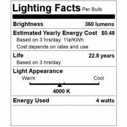 Satco LED Light Bulb (28618) -Home Lighting Store 28618 Lighting Facts Labelmd