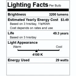TCP LED Troffer (29157) -Home Lighting Store 29157 Lighting Facts Labelmd