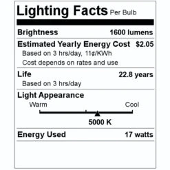 Sylvania LED Light Bulb (40351) -Home Lighting Store 40351 Lighting Facts Labelmd