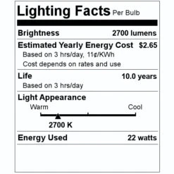 Sylvania LED Light Bulb (40584) -Home Lighting Store 40584 Lighting Facts Labelmd