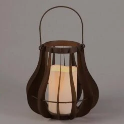 Gerson Flameless Resin LED Candle Light / Lantern With Timer (43248)