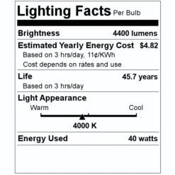 Nuvo LED Flat Panel (45334) -Home Lighting Store 45334 Lighting Facts Labelmd