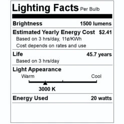 Sunlite LED Light Fixture (45602) -Home Lighting Store 45602 Lighting Facts Labelmd