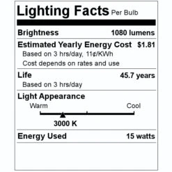 Sunlite LED Wall Sconce (49075) -Home Lighting Store 49075 Lighting Facts Labelmd