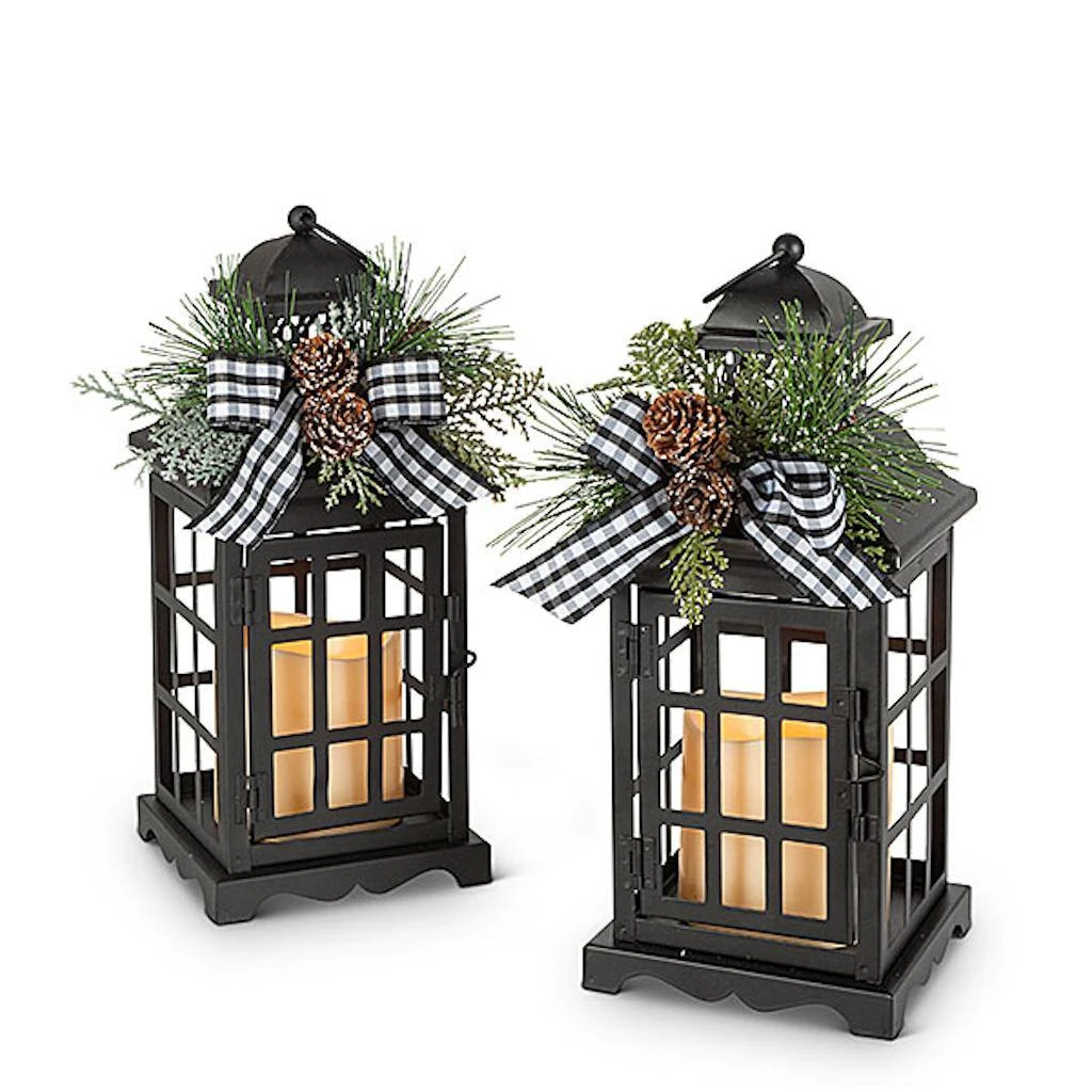 Gerson Lighted Holiday Lanterns (Set Of 2) (58625) 3 Gerson Lighted Holiday Lanterns (Set Of 2) (58625)