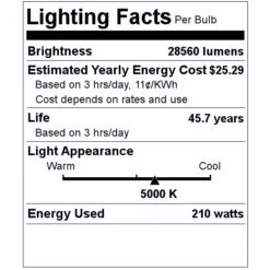 Sylvania LED High Bay (62059) -Home Lighting Store 62059 Lighting Facts Labelmd