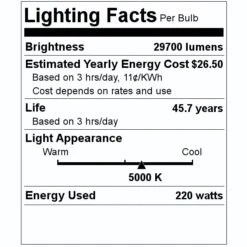 Sylvania LED High Bay (62295) -Home Lighting Store 62295 Lighting Facts Labelmd