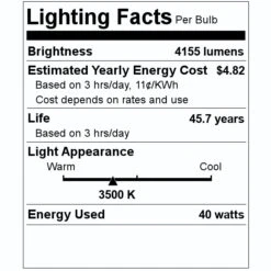Nuvo LED Flat Panel (65347) -Home Lighting Store 65347 Lighting Facts Labelmd