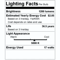 Verbatim LED Light Bulb (70185) -Home Lighting Store 70185 Lighting Facts Labelmd
