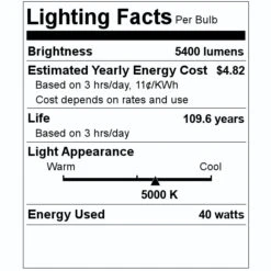 Sylvania LED Vapor Tight Light Fixture (74557) -Home Lighting Store 74557 Lighting Facts Labelmd
