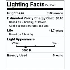 Bulbrite LED Light Bulb (776718) -Home Lighting Store 776718 Lighting Facts Labelmd