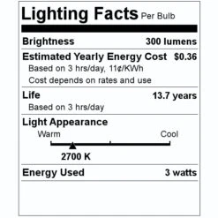 Bulbrite LED Light Bulb (776853) -Home Lighting Store 776853 Lighting Facts Labelmd