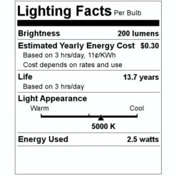 Sylvania LED Light Bulb (2 Pack) (79760) -Home Lighting Store 79760 Lighting Facts Labelmd