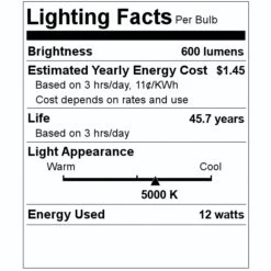 Sunlite LED Fixture (81223) -Home Lighting Store 81223 Lighting Facts Labelmd