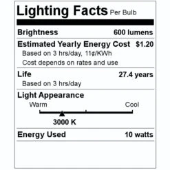 Sunlite LED Wall Sconce (82061) -Home Lighting Store 82061 Lighting Facts Labelmd