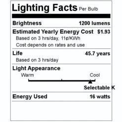 Sunlite LED Light Fixture (87762) -Home Lighting Store 87762 Lighting Facts Labelmd