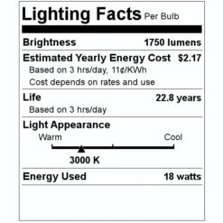 GE LED Light Bulb (92961) -Home Lighting Store 92961 Lighting Facts Labelmd