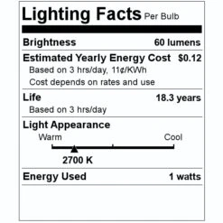 Feit Electric LED Light Bulb (99028) 7 Feit Electric LED Light Bulb (99028) -Home Lighting Store 99028 Lighting Facts Labelmd